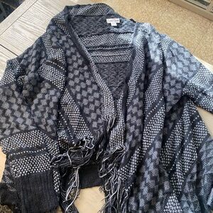 Caren Sport Black and Gray Knit Cardigan